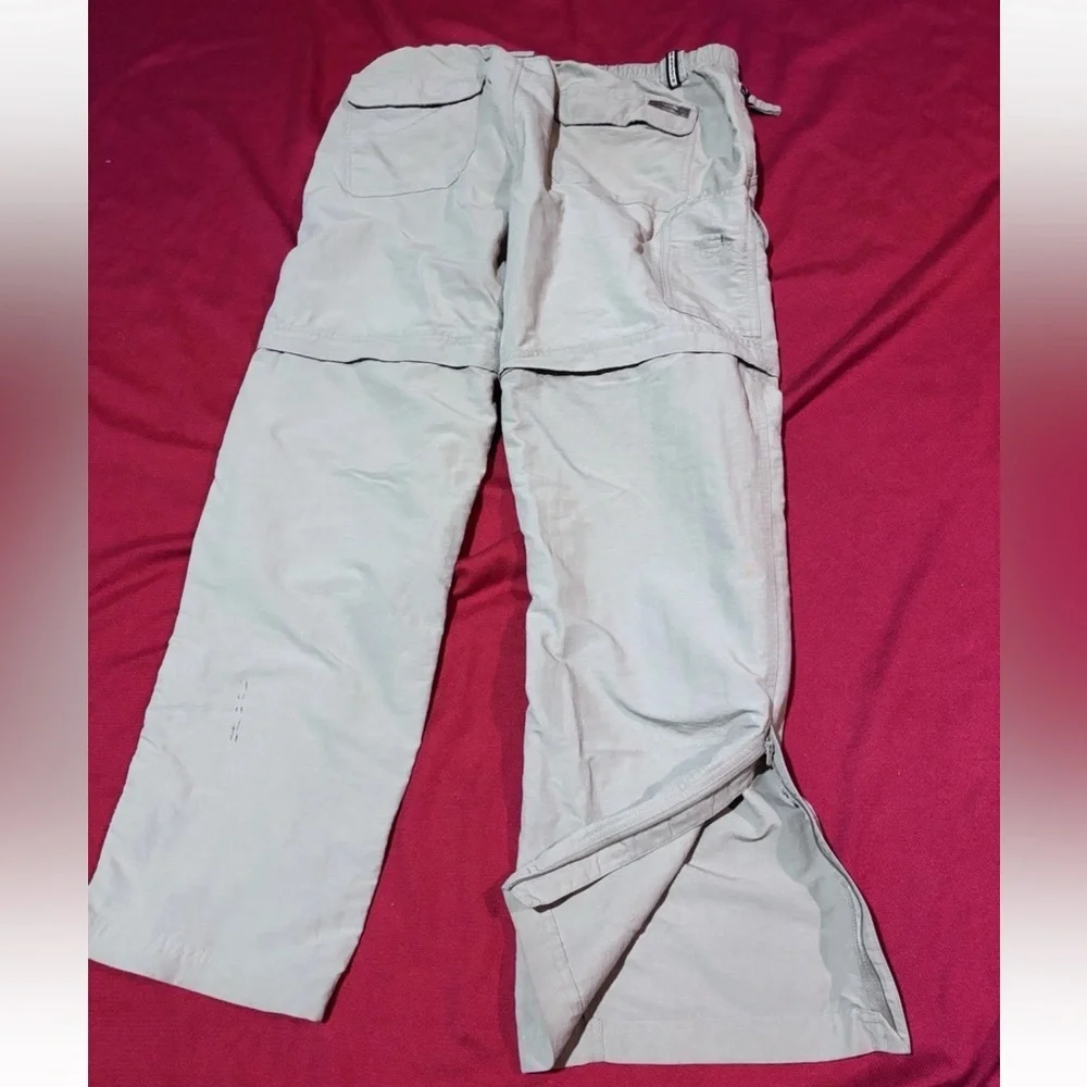 The North Face Pants Mens Large Beige Nylon Cargo Convertible Belted Hiking
